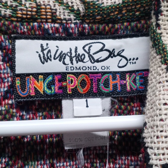 Vintage 80s-90s It’s In The Bag Unge-Potch-Ket Tapestry Bird/Floral Cardigan - Picture 3 of 7